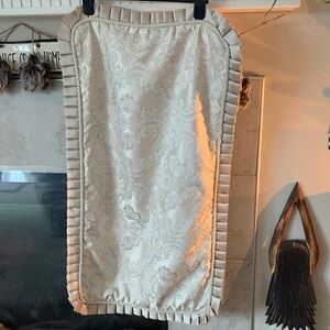 Waterford Cream Decorative Damask Pillow Pleated Trim Sham 39x24
